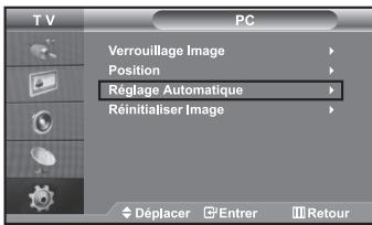 T V PC Verrouillage Image Position Réglage Automatique Réinitialiser Image Déplacer Entrer Retour