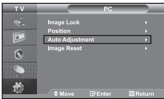 T V PC Image Lock Position Auto Adjustment Image Reset Move Enter Return