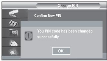 Change PIN Confirm New PIN You PIN code has been changed successfully. OK