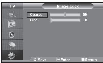 TV Image Lock Coarse 50 Fine 0 Move Enter Return