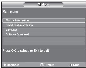SAMSUNG LE32N73BD - Sélection du menu CI (Interface commune) - 1