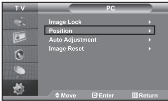 T V PC Image Lock Position Auto Adjustment Image Reset Move Enter Return