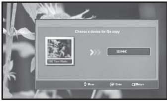 Choose a device for file copy 500 Tom Visits Add/Remove New Enter Return