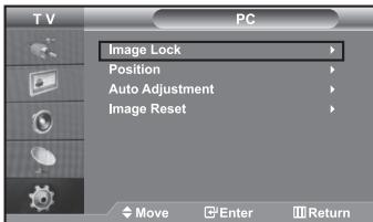 T V PC Image Lock Position Auto Adjustment Image Reset Move Enter Return