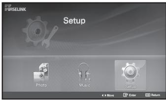 UPSELINK Setup Photo Music Setup Enter Return