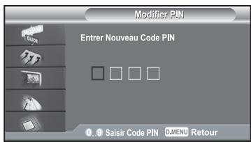 Modifier PIN Entrer Nouveau Code PIN 0.0 Saisir Code PIN OJMENU Retour