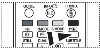 GUIDE INFO TTX/MIX PIP P.MODE S.MODE P.SIZE STILL DUAL SUBTITLE