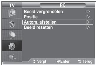 TV PC Beeld vergrendelen Positie Autom. afstellen Beeld resetten Verpl Enter Terug