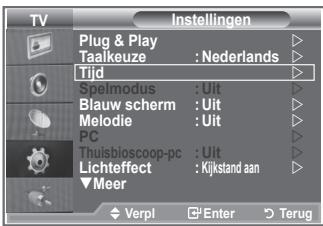 TV Plug & Play Taalkeuze : Nederlands Tijd Spelmodus : Uit Blauw scherm : Uit Melodie : Uit PC Thuisbioscoop-pc : Uit Lichteffect : Kijkstand aan ▼Meer Verpl Enter Terug