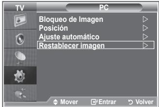 TV PCI Bloqueo de Imagen Posición Ajuste automático Restablecer imagen Mover Entrar Volver