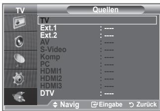 SAMSUNG LE32R86BD - Sie können zwischen den an den Eingangsbuchsen des Fernsehgerats angeschlossenen externen Quellen auswahlen. - 2