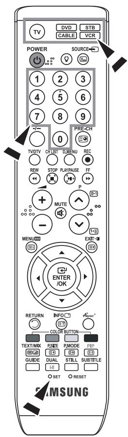 SAMSUNG LE32R86BD - Configurar o telecomando - 1