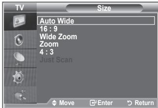 SAMSUNG LE32R86BD - Changing the Picture Size - 2