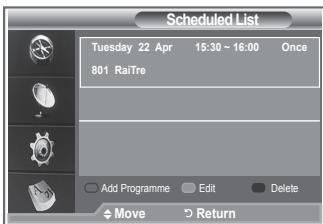 SAMSUNG LE32R86BD - Using the Scheduled List - 3