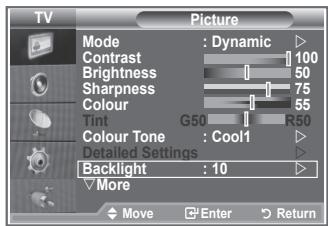 SAMSUNG LE32R86BD - You can adjust the screen brightness by adjusting the LCD backlight brightness. (0~10) - 1