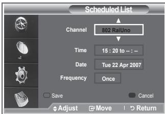 SAMSUNG LE32R86BD - Using the Scheduled List - 5