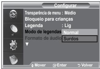 SAMSUNG LE32R86BD - Definir o modo de legends - 1