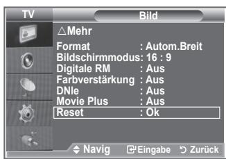 SAMSUNG LE32R86BD - Zurücksetzen der Bildeinstellungen auf die werkseitig festgelegten Standardwerte - 1