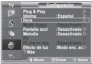 SAMSUNG LE32R86BD - Ajuste y visualización de la hora actual - 1
