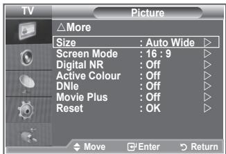 SAMSUNG LE32R86BD - Changing the Picture Size - 1