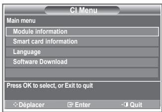 SAMSUNG LE32R86BD - Sélection du CI (Interface commune) Menu - 1