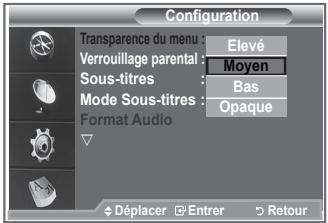 SAMSUNG LE32R86BD - You pouvez regler la transparence du menu. - 1