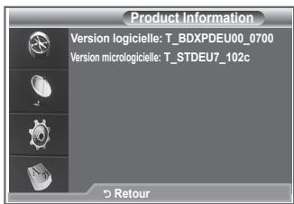 SAMSUNG LE32R86BD - Affichage des informations relatives au produit - 1