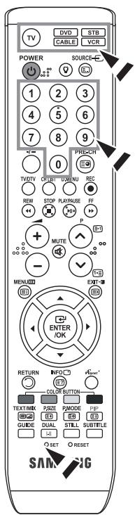 SAMSUNG LE32R86BD - Nastavitev daljinskega upravljalnika - 1