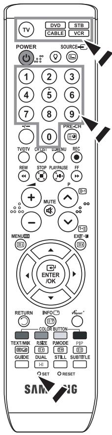 SAMSUNG LE32R86BD - Configuración del mando a distancia - 1