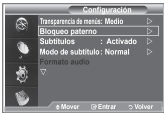 SAMSUNG LE32R86BD - Configuración del bloqueo paterno - 1