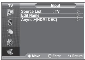 SAMSUNG LE32R86BD - Editing the Input Source Names - 1