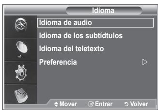 SAMSUNG LE32R86BD - Selección del idioma preferido (audio, subtoyculos o teletexto) - 1