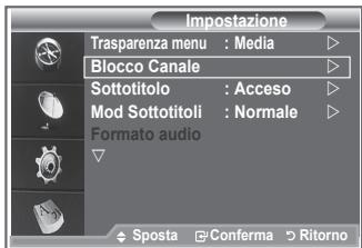 SAMSUNG LE32R86BD - Impostazione della funzione Blocco Canale - 1