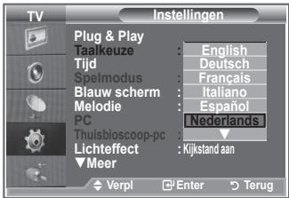 SAMSUNG LE32R86BD - Wonneer u de tv voor het eerst gebruikt, moet u de taal selecteren voor het weergeven van menu's en aanwijzingen. - 2