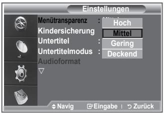 SAMSUNG LE32R86BD - Die Transparenz des Menus ist einstellbar. - 1