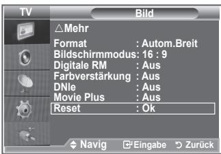 SAMSUNG LE32R89BD - Zurücksetzen der Bildeinstellungen auf die werkseitig festgelegten Standardwerte - 1