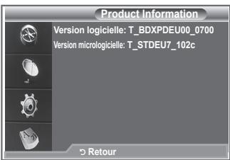 SAMSUNG LE32R89BD - Affichage des informations relatives au produit - 1