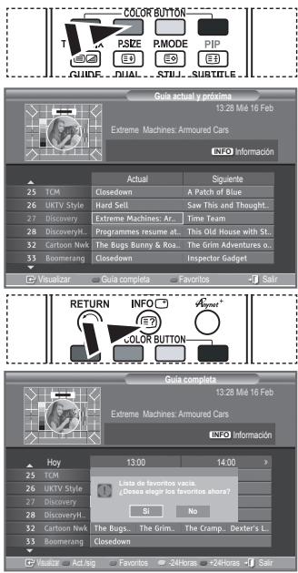 SAMSUNG LE32R89BD - En el menú EPG puede ver todos los canales o sólo los favoritos. - 1