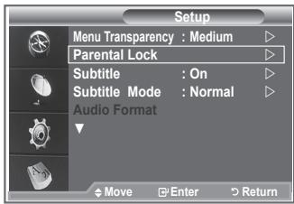 SAMSUNG LE32R89BD - Setting up the Parental Lock - 1
