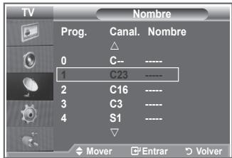 SAMSUNG LE32R89BD - Los nombres de los canales se asignarán de forma automática cuando éstos emitan dicha información. Estos nombres se pueden cambiar, lo que le permite asignar otros nuevos. - 2