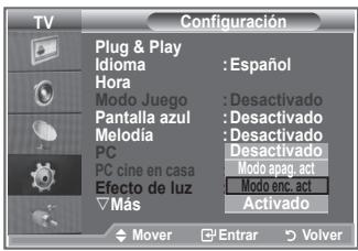 SAMSUNG LE32R89BD - Configuración de Efecto de luz - 2