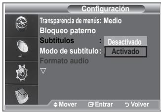SAMSUNG LE32R89BD - Se pueden activar o desactivar los subtítulos. - 1