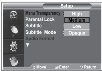 SAMSUNG LE32R89BD - You can set the translucency of the menu. - 1