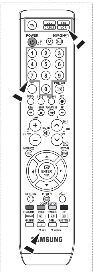 SAMSUNG LE32R89BD - Configurar o telecomando - 1
