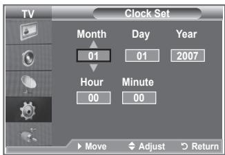 SAMSUNG LE32R89BD - Setting and Displaying the Current Time - 2