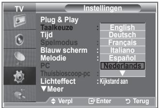SAMSUNG LE32R89BD - Wanneer u de tv voor het eerst gebruikt, moet u de taal selecteren voor het weergeven van menu's en aanwijzingen. - 2