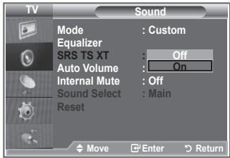 SAMSUNG LE32R89BD - Setting the TruSurround XT (SRS TS XT) - 3