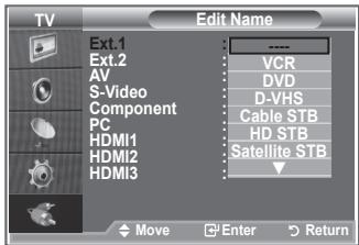SAMSUNG LE32R89BD - Editing the Input Source Names - 2