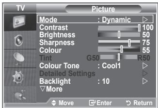 SAMSUNG LE32R89BD - Changing the Picture Standard - 1