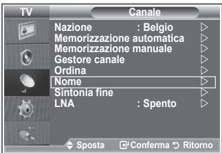 SAMSUNG LE32R89BD - I nomi dei canali vengono assegnati automaticamente in base alle informazioni trasmesse. È possibile tuttavia assegnare nuovi nomi modificando quelli esistenti. - 1